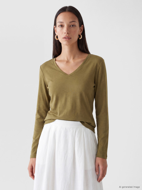 LCW EVERYDAY V Neck %100 Cotton Women's Body