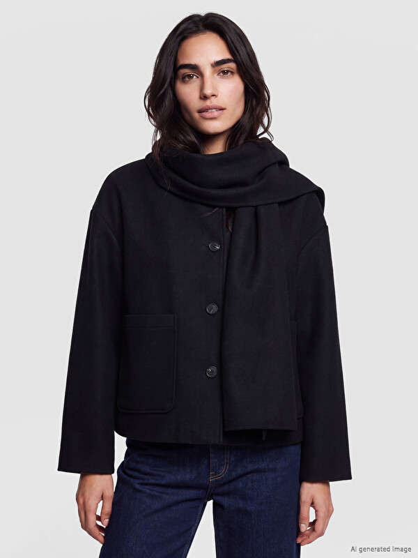 LCW Vision Scarf Detailed Women's Cachet Coat