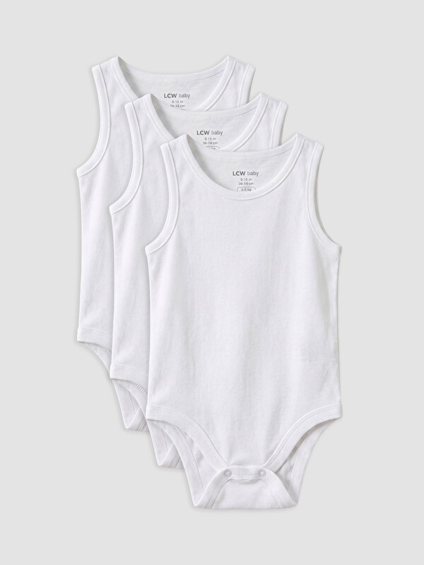 LCW baby Bisiklet Yaka Kız Bebek Çıtçıtlı Body 3'lü