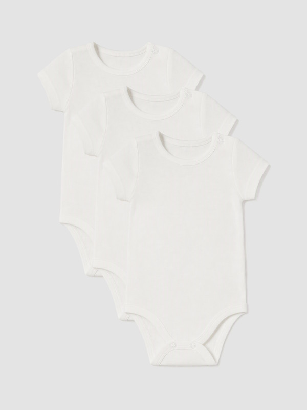 LCW baby Body pentru Fetițe cu Guler Rotund cu Capse, 3 Piese