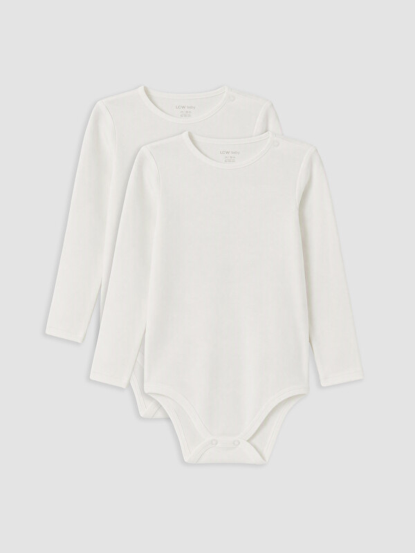 LCW baby Bisiklet Yaka Kız Bebek Çıtçıtlı Body 2'li