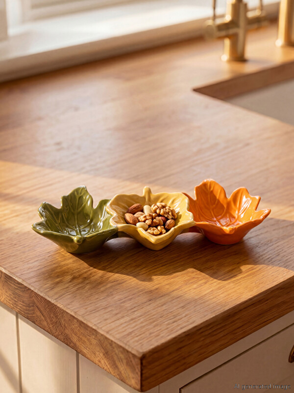 LCW HOME Yaprak Formlu Seramik Çerezlik Kase