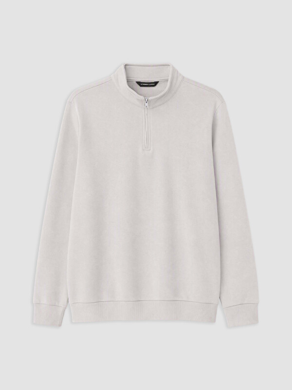 LCWAIKIKI Classic Mock Neck Men's Thick Sweatshirt