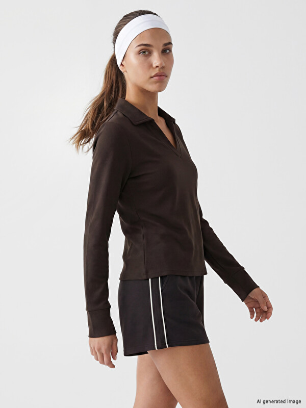 KOOR SPORT Polo Collar Women's Sweatshirt