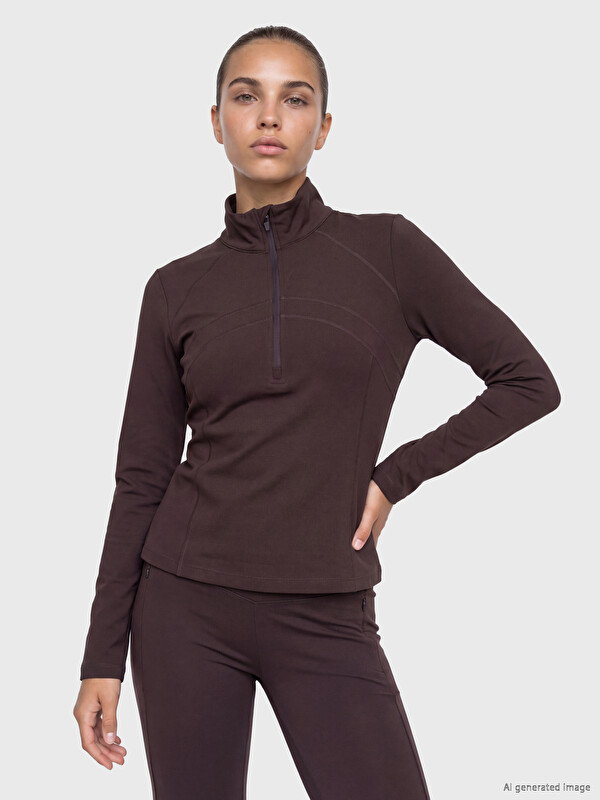 KOOR SPORT Half-Zip Mock Neck Women's Sport Body