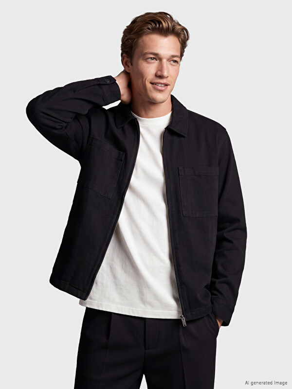 XSIDE Relax Fit Men's Gabardine Shirt Jacket