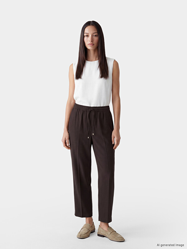 LCWAIKIKI Classic Woman Brown Trousers