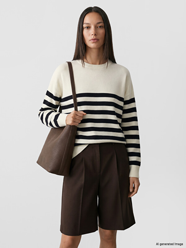 LCWAIKIKI Classic Crew Neck Striped Women's Knitwear Sweater
