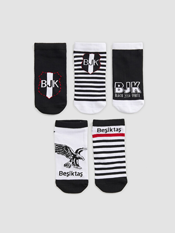 LCW Kids Beşiktaş Baskılı Erkek Çocuk Patik Çorap 5'li