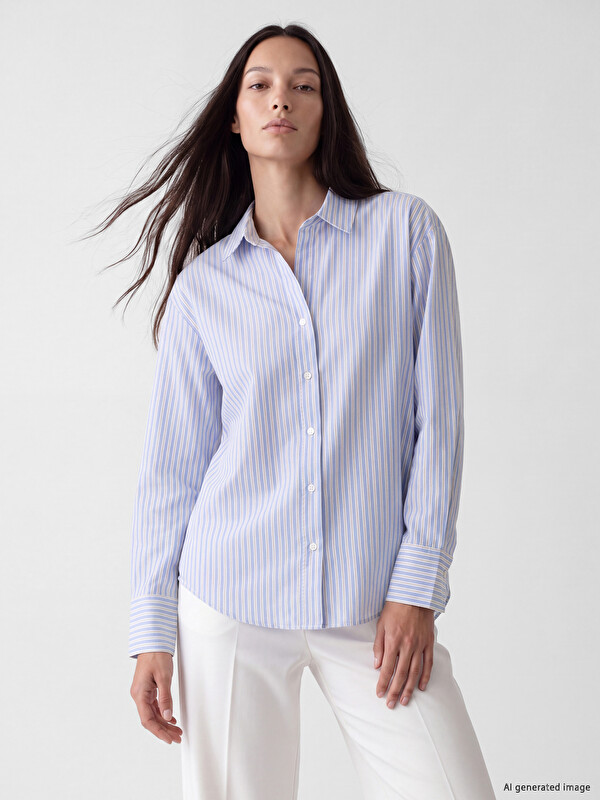 LCWAIKIKI Classic Striped Poplin Women's Shirt