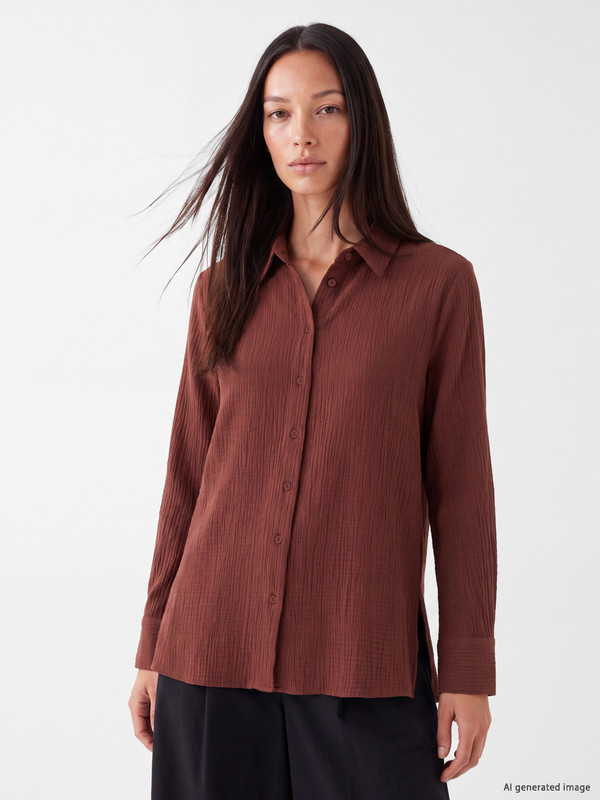 LCW EVERYDAY Collared Seersucker Women's Shirt