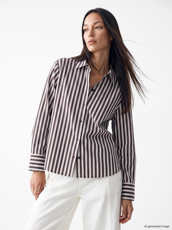 LCW EVERYDAY Chemise Femme en Popeline Rayée