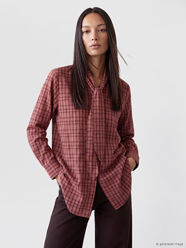 LCWAIKIKI Classic Checked Dobby Women's Shirt Tunic