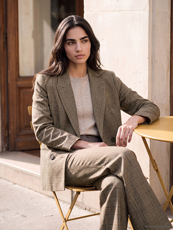 LCW EVERYDAY Plaid Women's Blazer Jacket