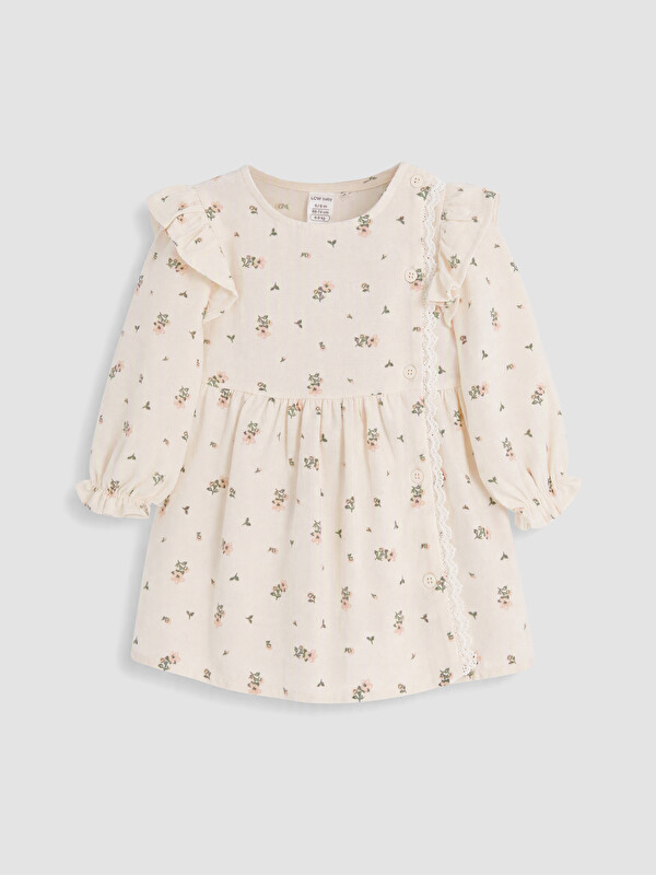 LCW baby Çiçekli Gabardin Kız Bebek Elbise