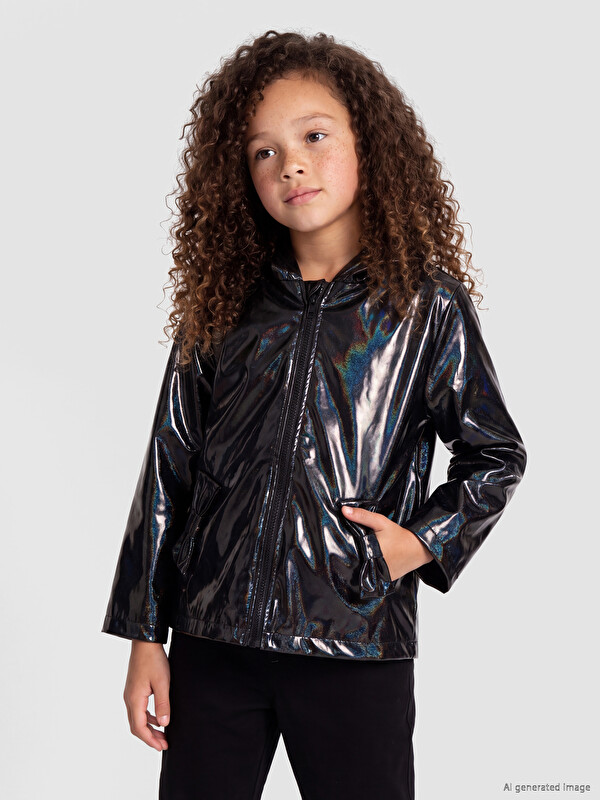 LCW Kids Imperméable brillant à capuche pour fille