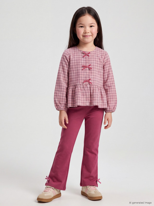 LCW Kids Plaid Girls' Gabardine Set