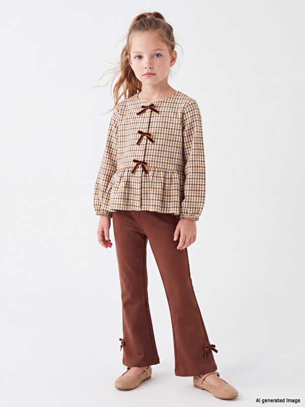 LCW Kids Plaid Girls' Gabardine Set
