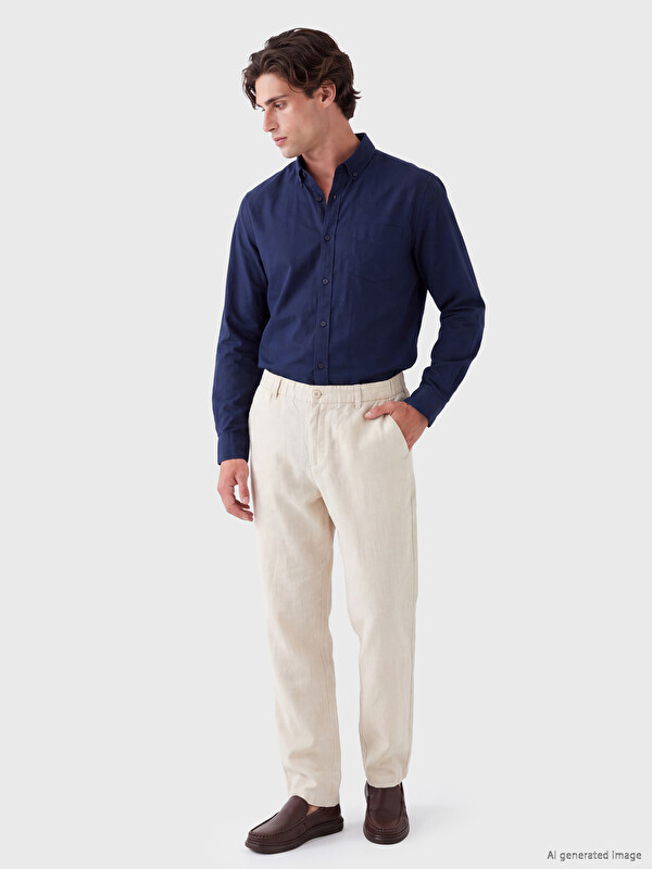 LCW Vision Linen-Look Men's Trousers