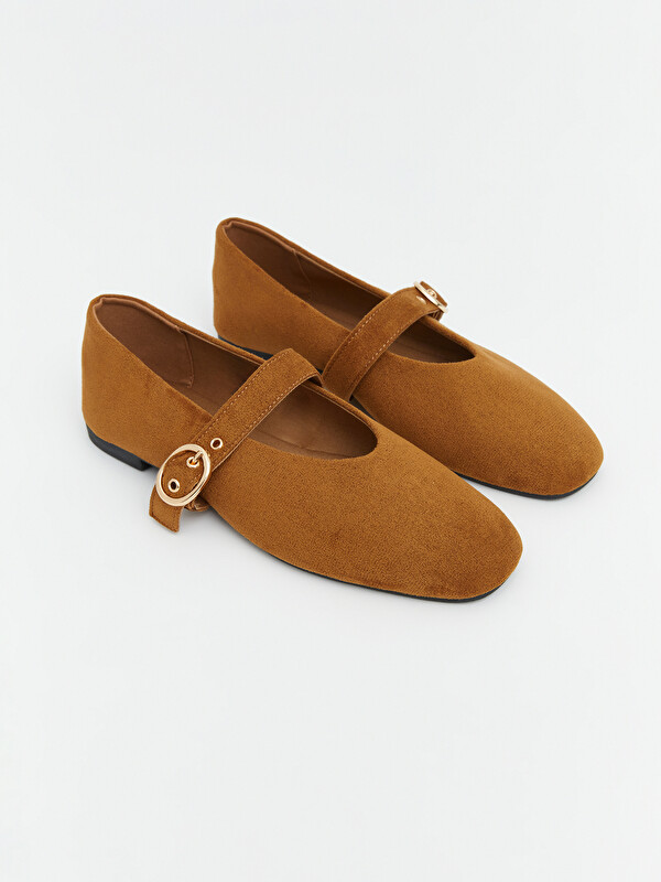 LCW STEPS Square Toe Buckle Detailed Women's Ballet Flats