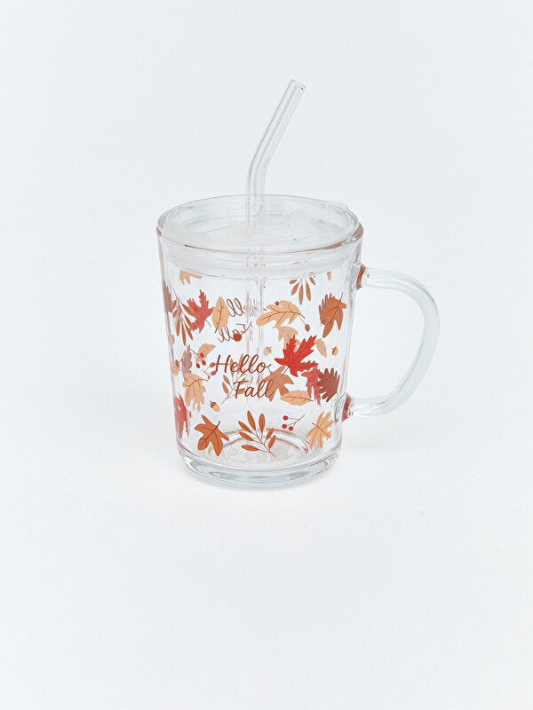 LCW HOME Çiçek Baskılı Pipetli Bardak 400 ml