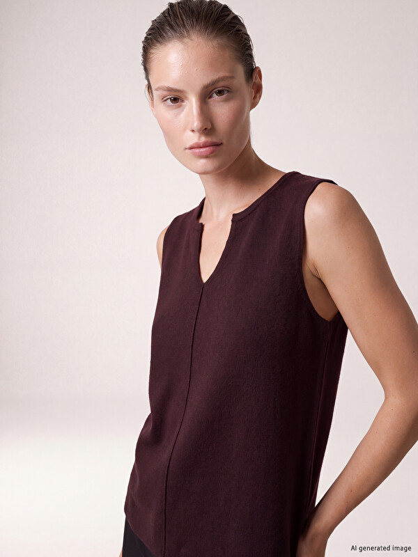 LCW EVERYDAY Notch Neck Women's Knitwear Tank Top
