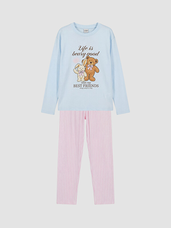 LCW Kids Printed Baby Girls' Pyjamas Set