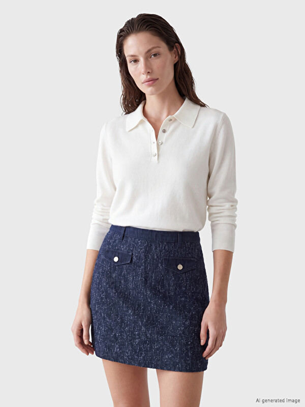 LCW STUDIO Fermuarlı Mini Jean Etek