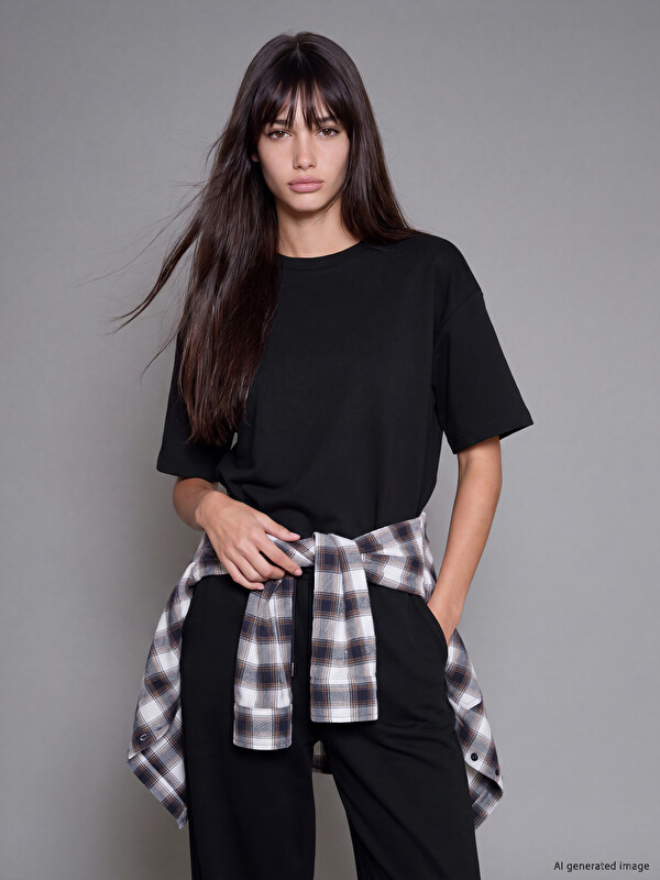 XSIDE T-shirt Femme à col rond toucher doux