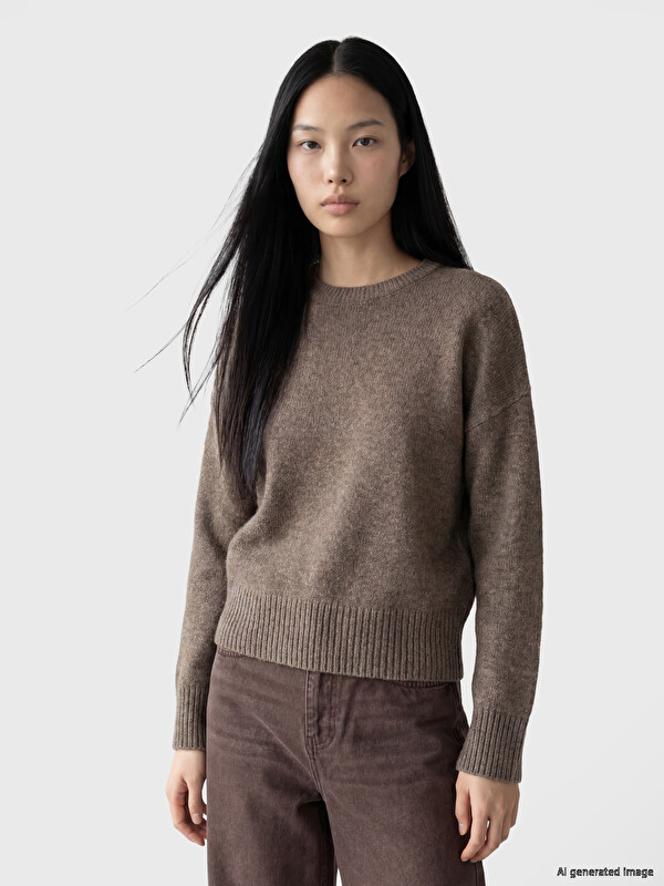 XSIDE Crew Neck Oversze Women's Knitwear Sweater