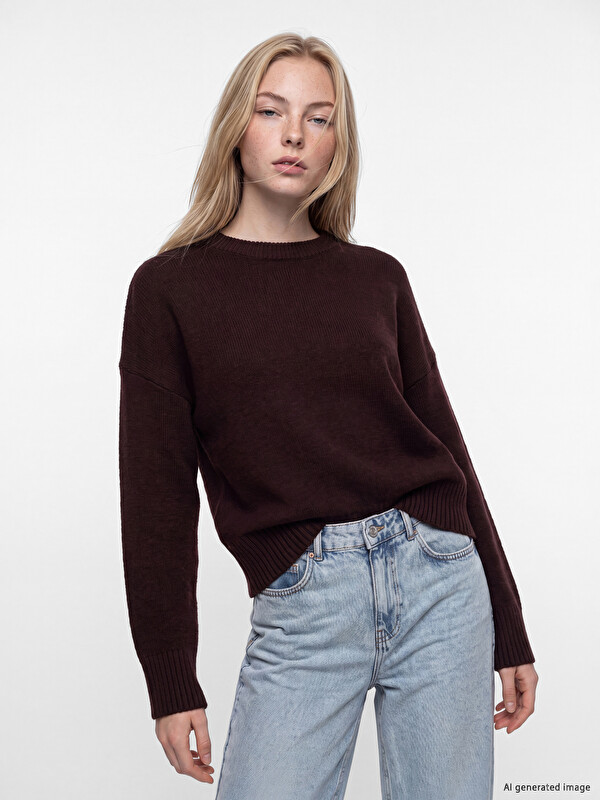 XSIDE Crew Neck Oversze Women's Knitwear Sweater