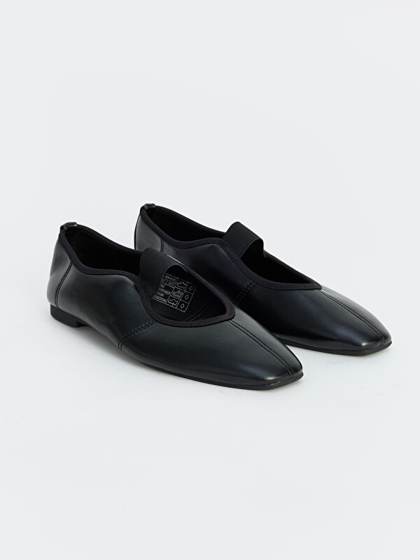 LCW STEPS Elastic Banded Square Toe Ballet Flats