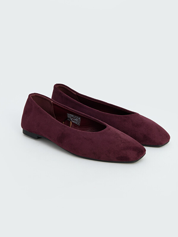 LCW STEPS Faux Suede Square Toe Women's Ballet Flats