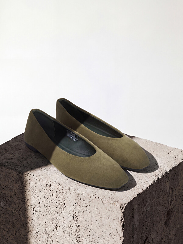 LCW STEPS Faux Suede Square Toe Women's Ballet Flats