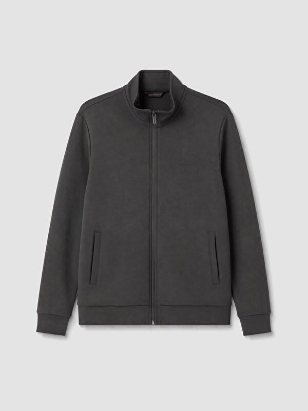 SOUTHBLUE Dik Yaka Erkek Fermuarlı Sweatshirt