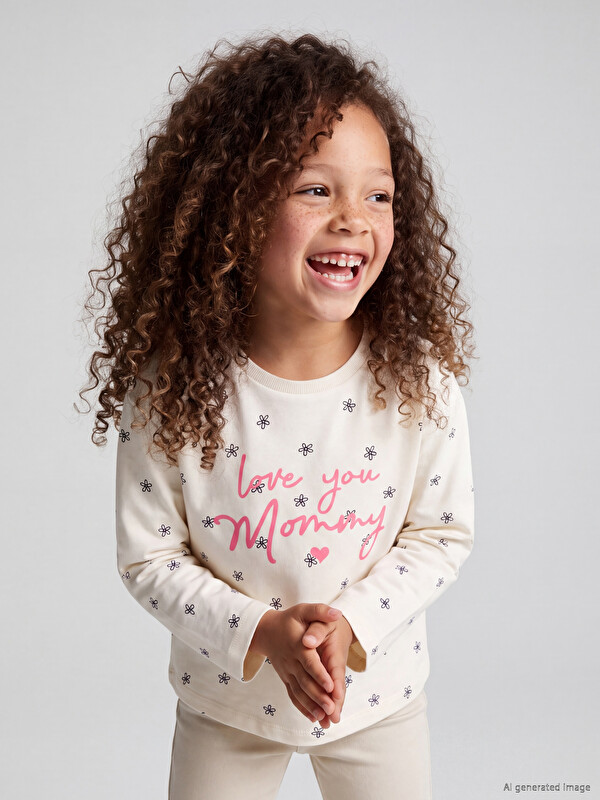LCW Kids Printed Girls' Long Sleeve T-Shirt