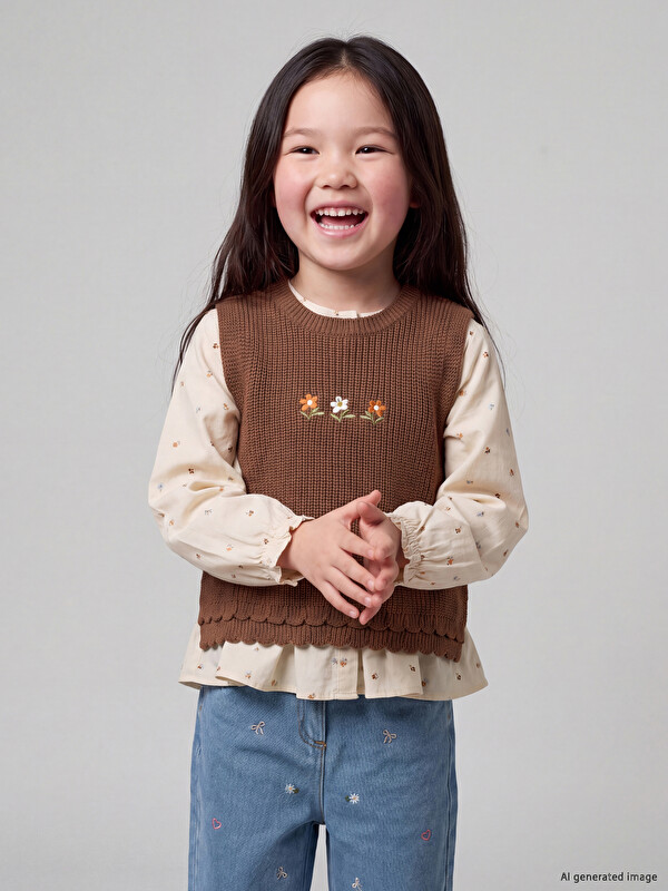 LCW Kids Floral Girls' Knitwear Sweater and Shirt