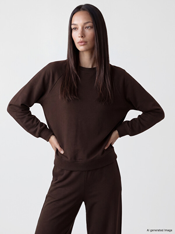 LCW EVERYDAY Crew Neck Raglan Sleeve Women's Sweatshirt