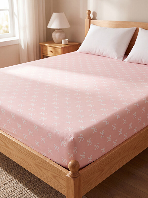 LCW HOME Bow Patterned Double Fitted Sheet
