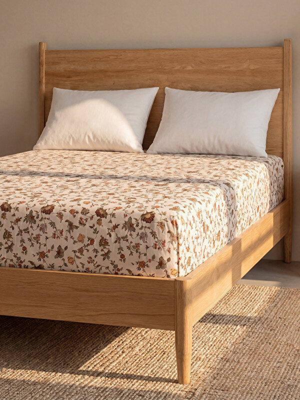 LCW HOME Çarçaf i dyfishtë i përshtatur me model lulesh