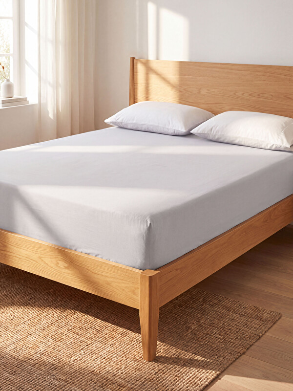 LCW HOME Cotton Double Woven Fitted Sheet