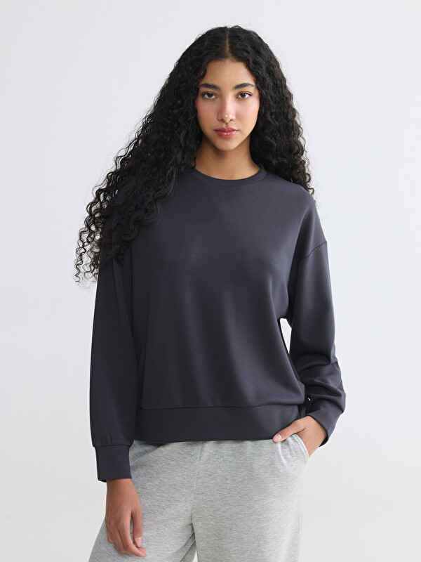 XSIDE Sweatshirt i madh me prekje të butë për gra