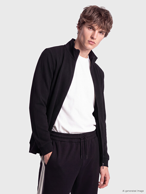 XSIDE Mock Neck Men's Zip-Up Sweatshirt