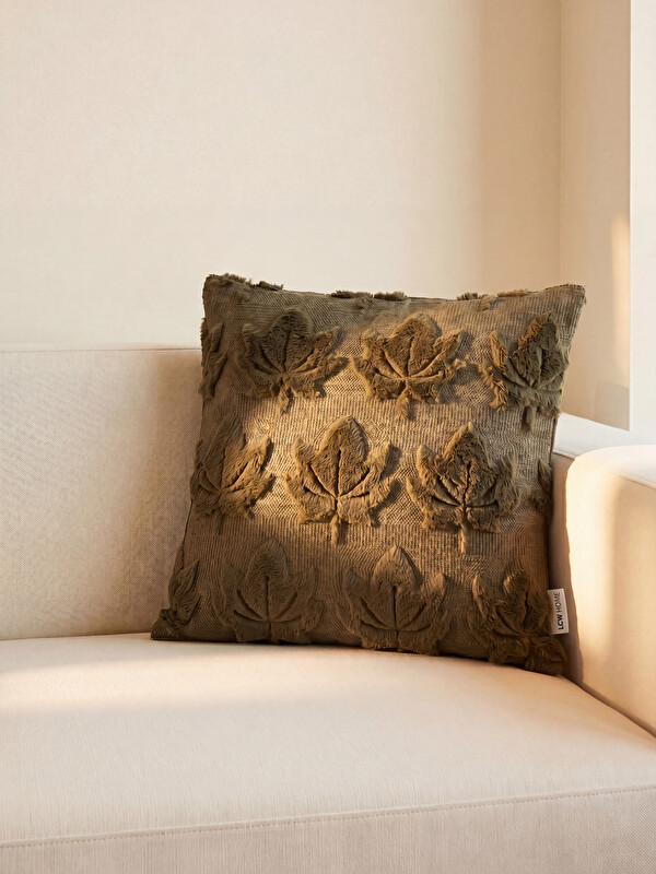 LCW HOME Leaf Embroidered Cushion Cover 45x45 cm