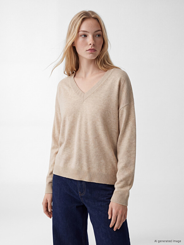 XSIDE V Neck Women's Knitwear Sweater