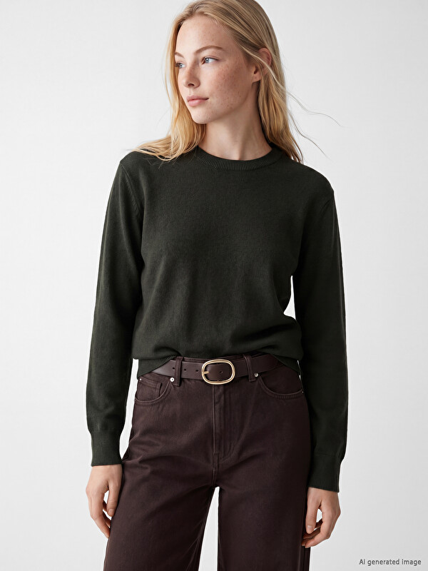 XSIDE Crew Neck Long Sleeved Women's Knitwear Sweater