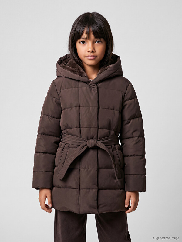 LCW Kids Kapüşonlu Kız Çocuk Şişme Mont