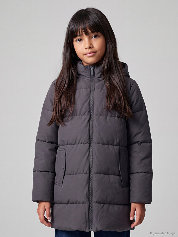 LCW Kids Kapüşonlu Kız Çocuk Şişme Mont