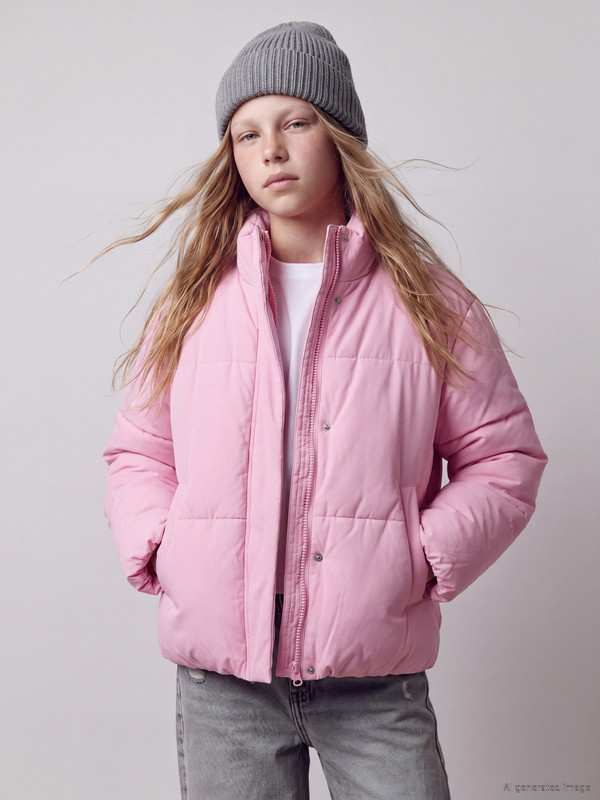 LCW Kids Mock Neck Girls' Puffer Coat