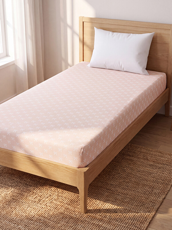 LCW HOME Bow Patterned Single Fitted Sheet